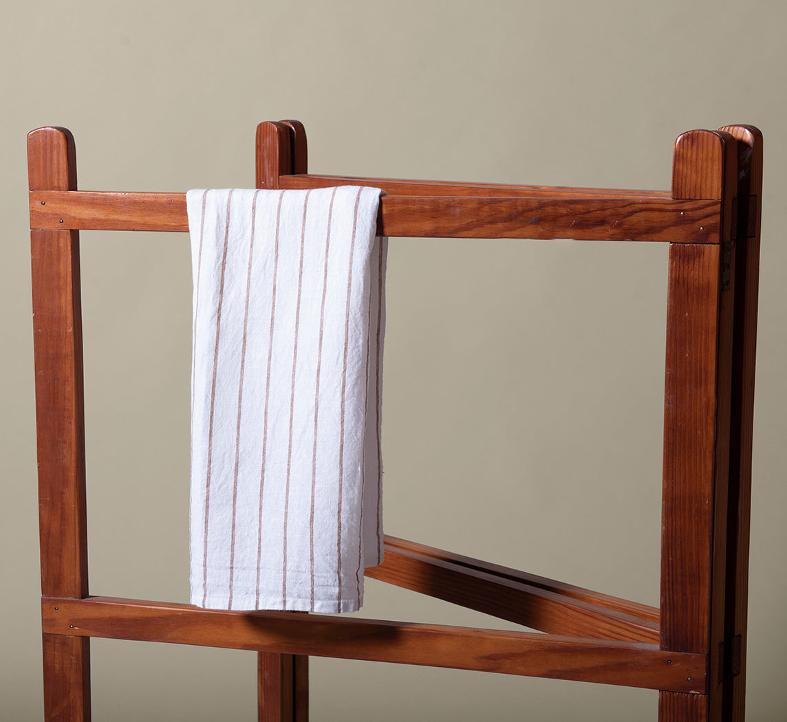 BELMONT STRIPE LINEN TEA TOWEL IN EARTH