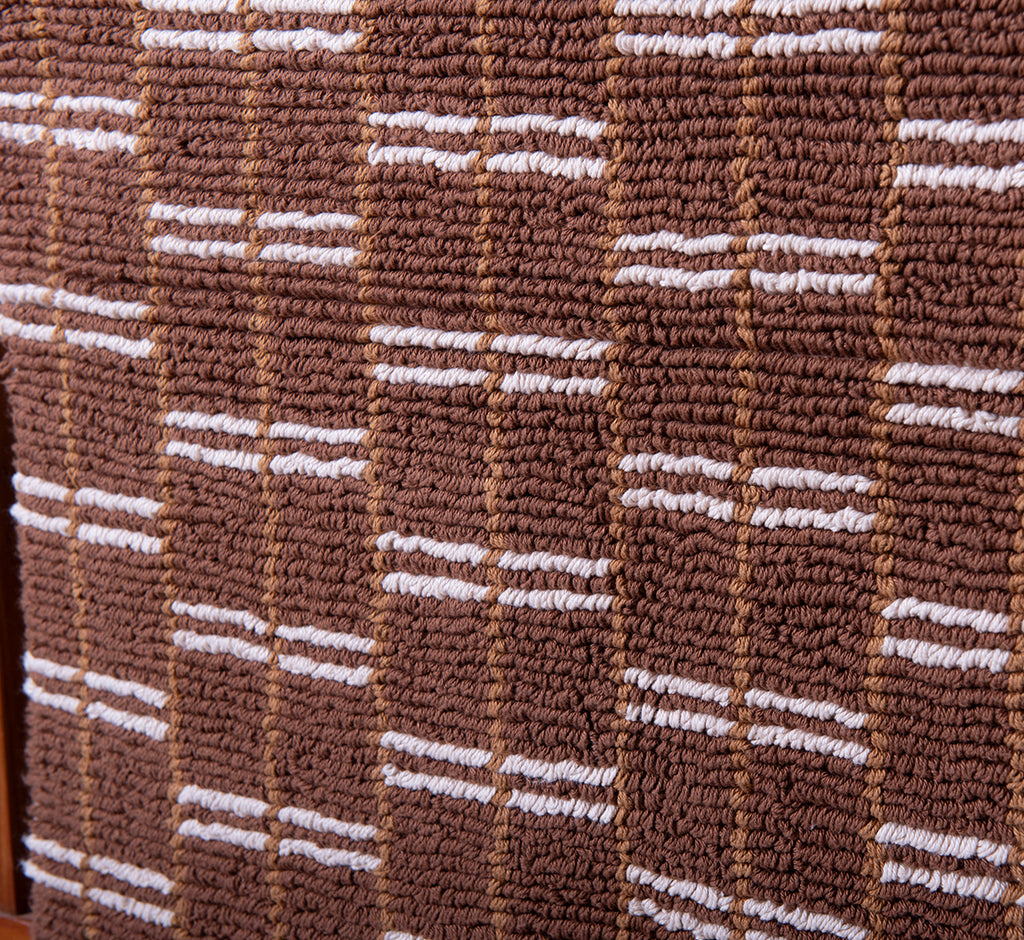 LUPE BROKEN CHECK COTTON BATH MAT IN BROWN