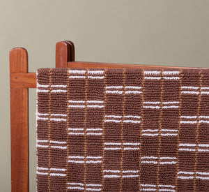 LUPE BROKEN CHECK COTTON BATH MAT IN BROWN