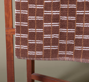 LUPE BROKEN CHECK COTTON BATH MAT IN BROWN