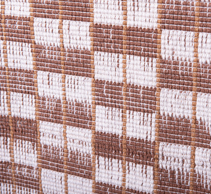 LUPE BROKEN CHECK COTTON BATH MAT IN BROWN