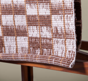 LUPE BROKEN CHECK COTTON BATH MAT IN BROWN