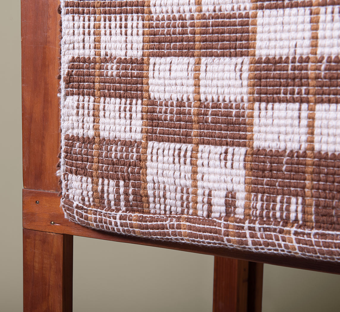 LUPE BROKEN CHECK COTTON BATH MAT IN BROWN