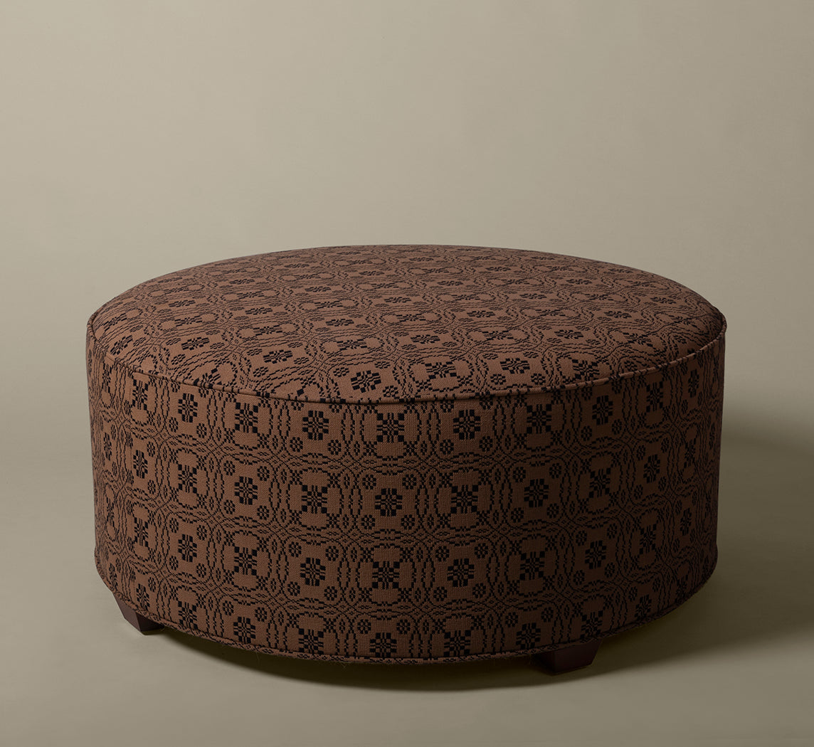 PIERCE & WARD CIRCLE OTTOMAN IN LOVER'S KNOT