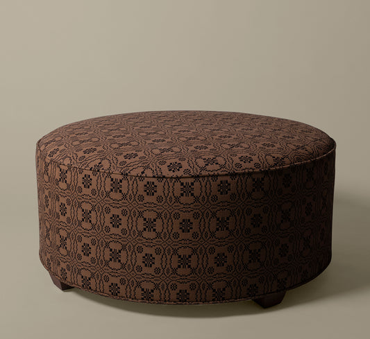 PIERCE & WARD CIRCLE OTTOMAN IN LOVER'S KNOT