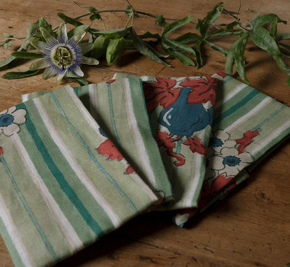 SET OF 4 GREEN TURNIP NAPKINS BY CABANA