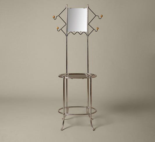 VINTAGE ART DECO REVIVAL CHROME COAT RACK