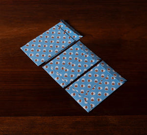 SMALL SCREEN PRINTED NOTECARD SET IN TAMARI BLUE