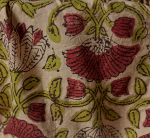 PIERCE & WARD LAMPSHADE PENDANT IN LIME AND BURGUNDY FLORAL